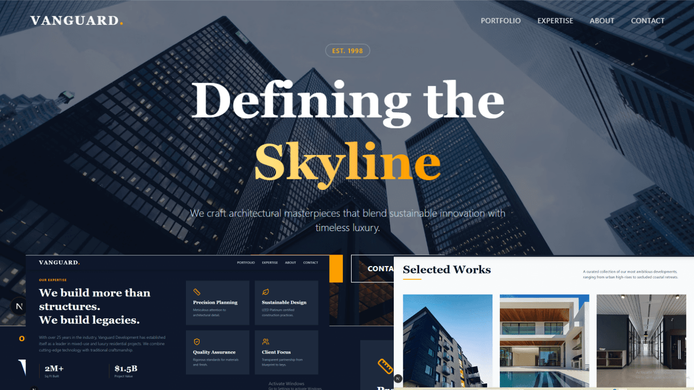 Builder website preview